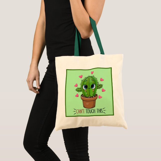 Bolso De Tela toque de cactus gracioso esta palabra arte (Anverso (producto))