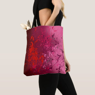 Bolso De Tela Torbellino de frambuesa: arte de salpicaduras abst