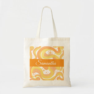 Bolso De Tela Tornillos naranjas Y Amarillos Con Puntos