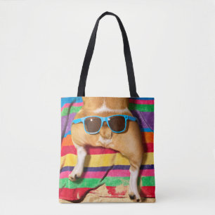 Bolso De Tela Toro de perro con lentes de sol
