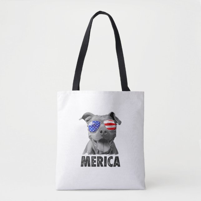 Bolso De Tela Toro de pozo 4 de julio Merica Hombres Bandera Est (Anverso)