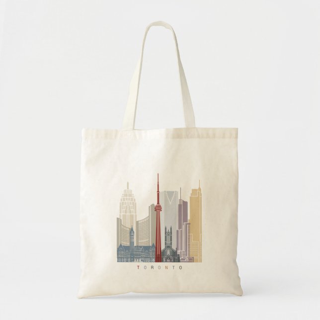 Bolso De Tela Toronto skyline poster (Frente)