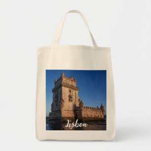 Bolso De Tela Torre Belem al atardecer en Lisboa, Portugal