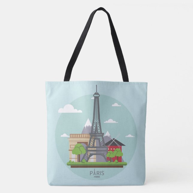 Bolso De Tela Torre Eiffel de París (Anverso)