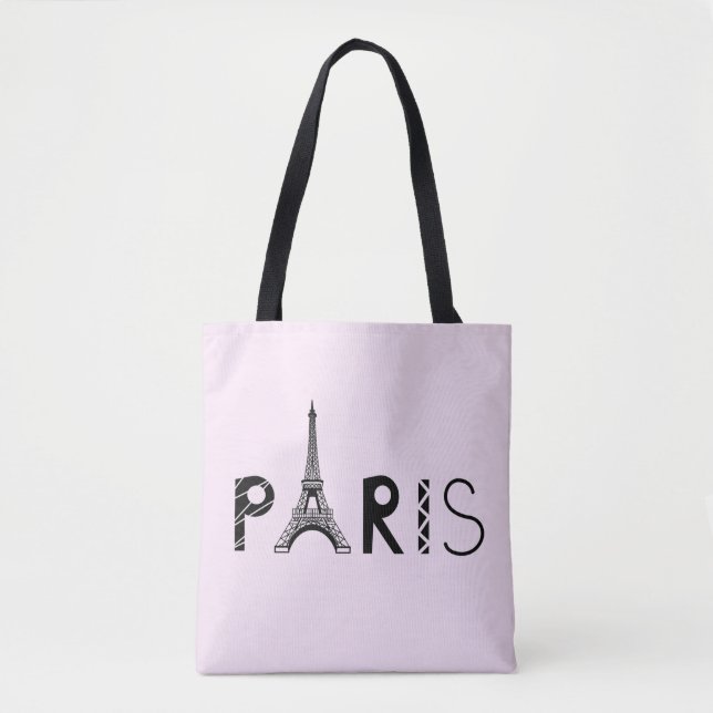 Bolso De Tela Torre Eiffel de París, Francia el | (Anverso)