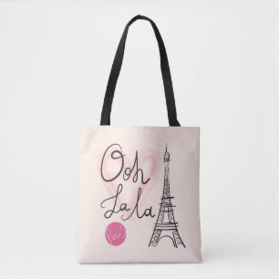 Bolso De Tela Torre Eiffel dibujada mano