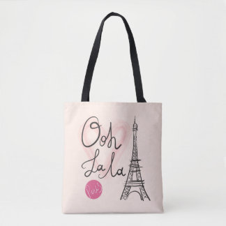 Bolso De Tela Torre Eiffel dibujada mano