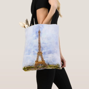Bolso De Tela Torre Eiffel en París al atardecer nr2
