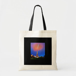 Bolso De Tela Torre Eiffel En Pintura De Noche