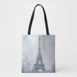 Bolso De Tela Torre Eiffel Escenario de Invierno París