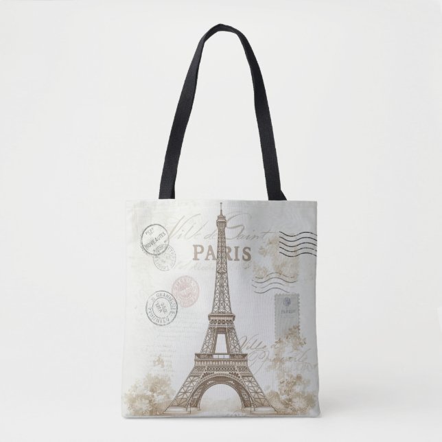 Bolso De Tela Torre Eiffel Francia de París (Anverso)
