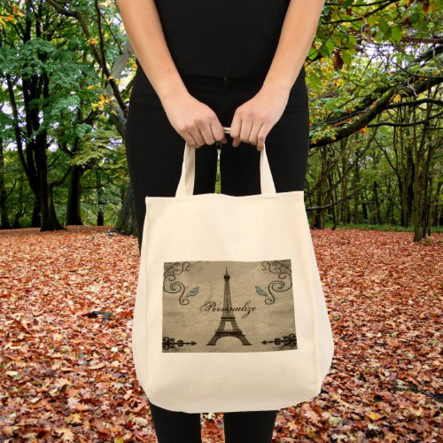 Bolso De Tela Torre Eiffel Grunge (Eiffel Tower Grunge Tote Bag)