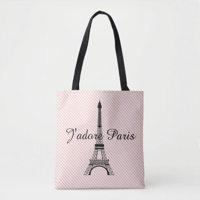 Bolso De Tela Torre Eiffel J'adore París (Anverso)