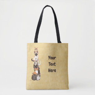 Bolso De Tela Torre Felina Gusanito de Gato