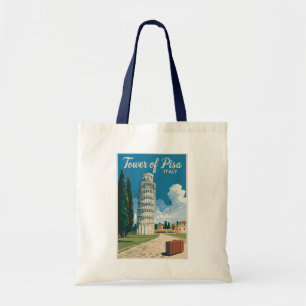Bolso De Tela Torre inclinada de Pisa Italia Viaje Vintage