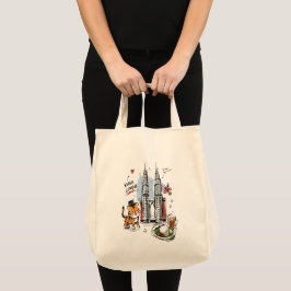 Bolso De Tela Torres Petronas Lindas Kuala Lumpur Arte Doodle