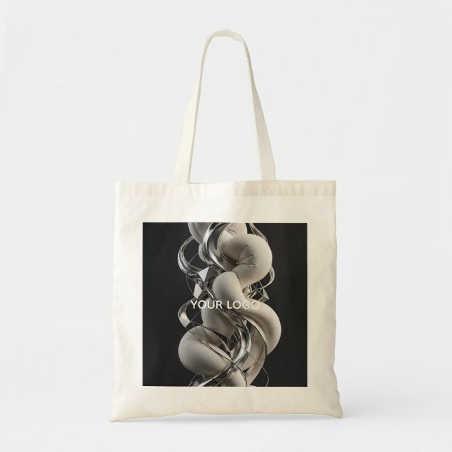 Bolso De Tela Torsión Cromada Vertical - 3D Premium (Frente)