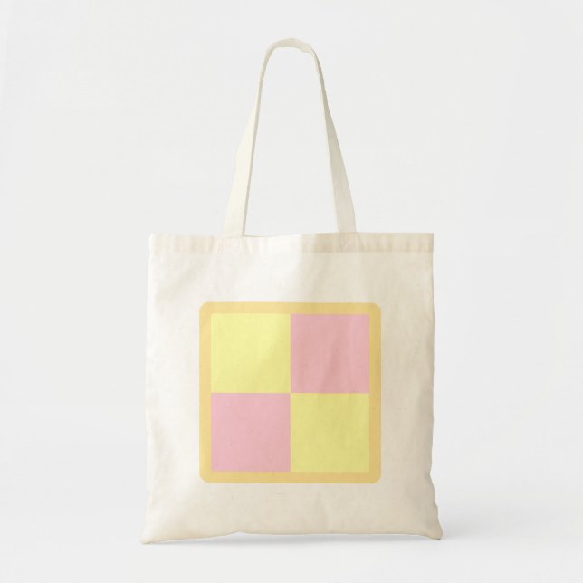 Bolso De Tela Torta de Battenburg. Rosa y amarillo (Frente)
