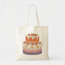 Bolso De Tela Torta de dos niveles de fresa