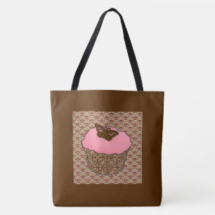 Bolso De Tela Torta de fresa rosada