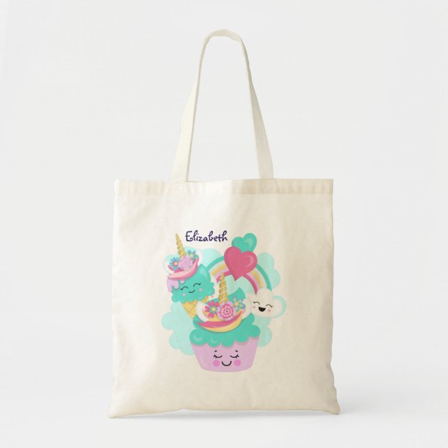 Bolso De Tela Torta dulce y helado feliz (Frente)