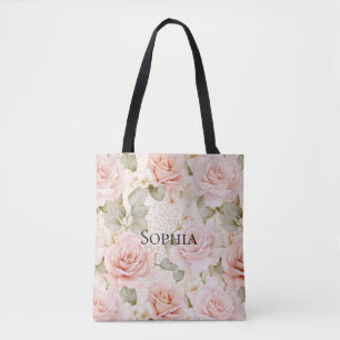 Bolso De Tela Torta Nupcial Floral de Rosas Rosadas con Rubor Cr