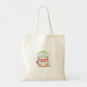 Bolso De Tela Tortuga acogedora de invierno con diseño Kawaii de