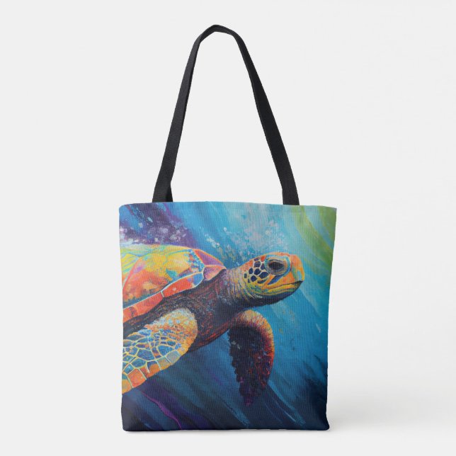 Bolso De Tela Tortuga acuática (Reverso)
