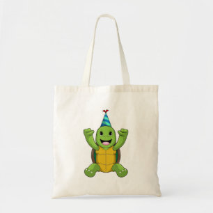 Bolso De Tela Tortuga al cumpleaños con gorra Fiesta