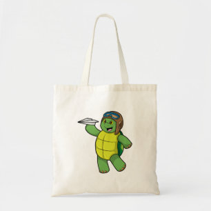 Bolso De Tela Tortuga como piloto con plano de papel