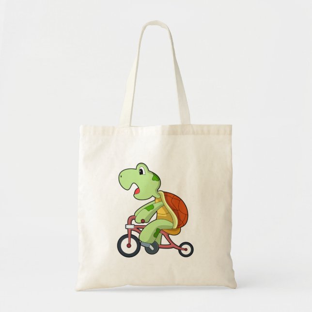 Bolso De Tela Tortuga con bicicleta (Frente)