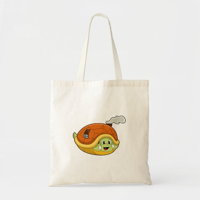 Bolso De Tela Tortuga con caparazón como casa (Frente)