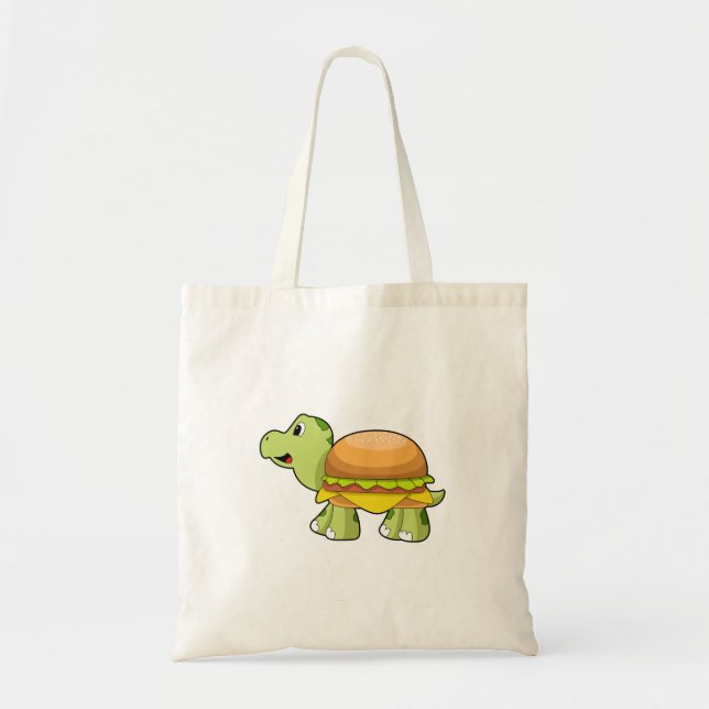 Bolso De Tela Tortuga con caparazón como hamburguesa. PNG (Frente)