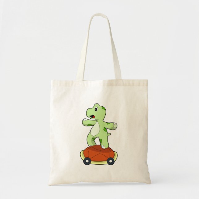 Bolso De Tela Tortuga con caparazón como patineta (Frente)
