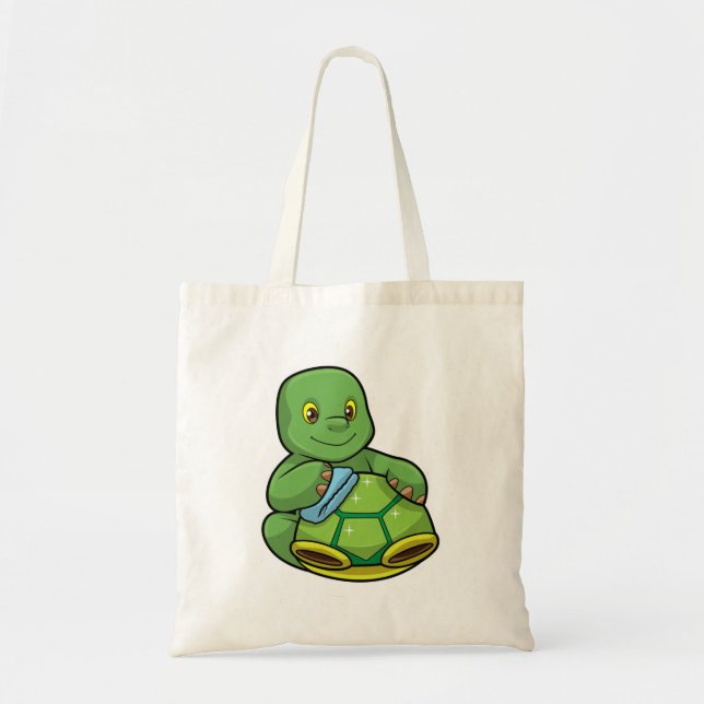 Bolso De Tela Tortuga con caparazón y raya de limpieza (Frente)