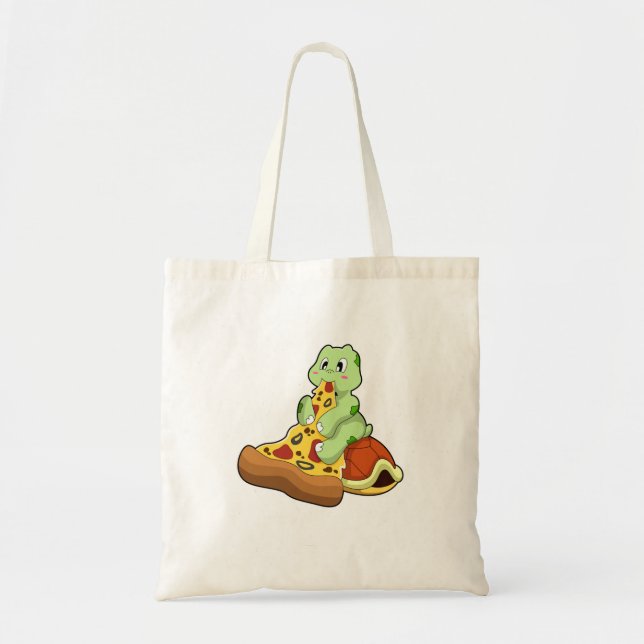 Bolso De Tela Tortuga con pizza (Frente)
