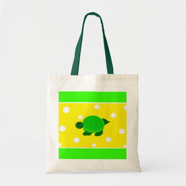 Bolso De Tela Tortuga con puntos de polka (Frente)