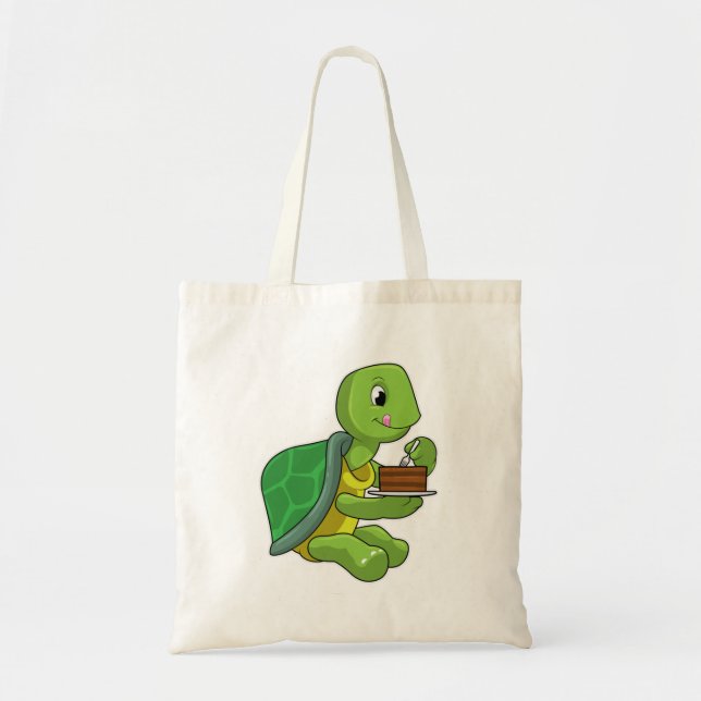 Bolso De Tela Tortuga con torta (Frente)