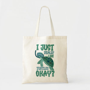 Bolso De Tela Tortuga de agua de tortuga marina
