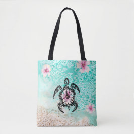 Bolso De Tela Tortuga de Hibiscus