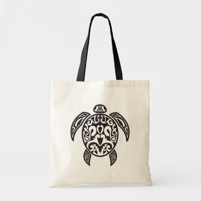 Bolso De Tela Tortuga de mar tribal (Frente)
