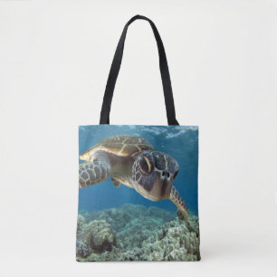 Bolso De Tela Tortuga de mar verde hawaiana