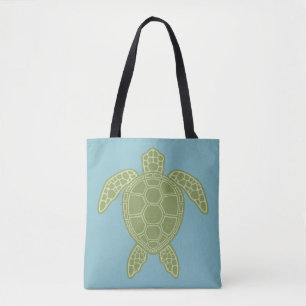 Bolso De Tela Tortuga del Mar Verde