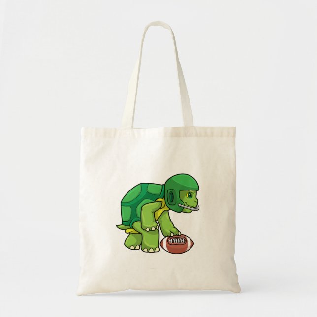 Bolso De Tela Tortuga en deportes con fútbol y casco (Frente)