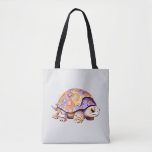 Bolso De Tela Tortuga juguetona Adorable diversión animal colori