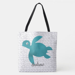 Bolso De Tela Tortuga marina de color crudo