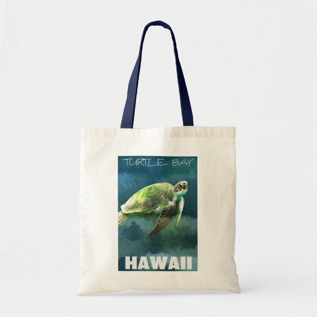 Bolso De Tela Tortuga marina hawaiana artística (Frente)