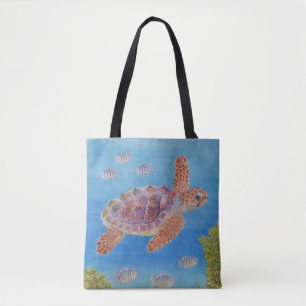 Bolso De Tela Tortuga marina joven cabezona