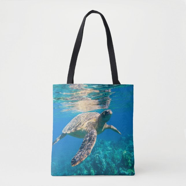 Bolso De Tela Tortuga marina nadadora (Anverso)