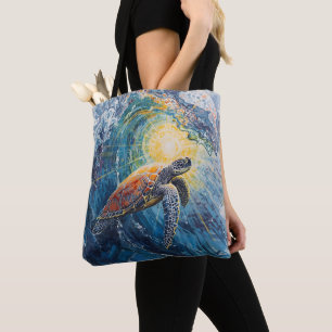 Bolso De Tela Tortuga marina teñida